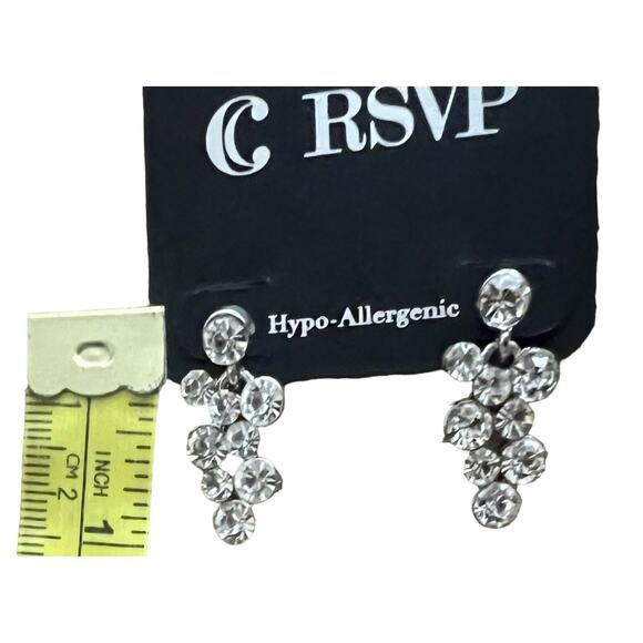 RSVP Hypo-Allergenic Elegant Rhinestone Dangle Earrings for Sensitive Ears - Picture 3 of 5